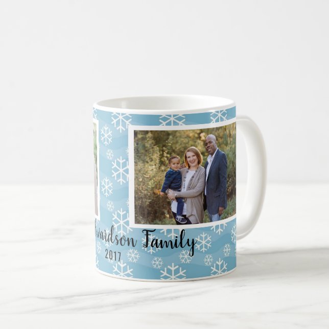Skapa din egen snöflingor-familjs fotopristmas kaffemugg (Framsida höger)