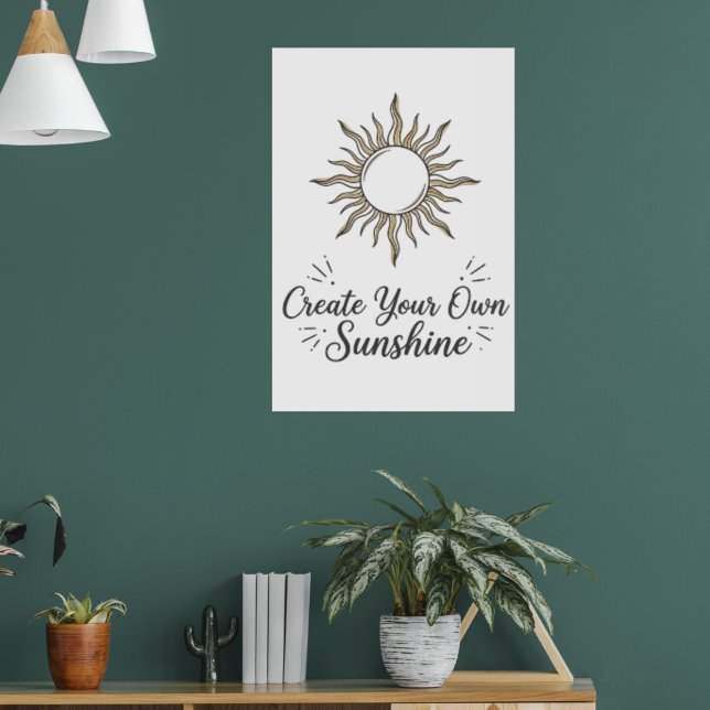 Skapa Din Egen Solsken Boho Sol Affisch (Vardagsrum 1)