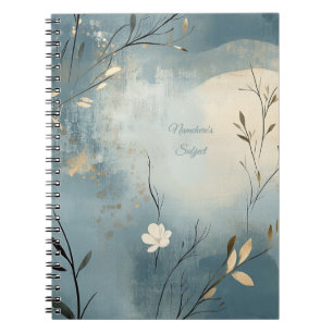 Skapa din egen sommarblå blomster minimalism anteckningsbok