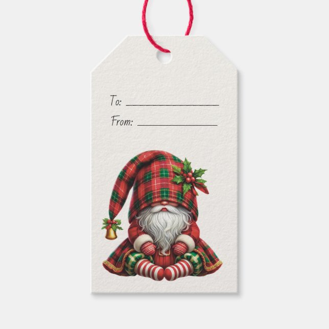 Skapa Din Egen Sömnig Jul Plaid Tomte Presentetikett (Framsidan)
