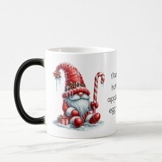Skapa Din Egen Sömnig Pepparmynts Jul Tomte Magisk Mugg (Vänster)