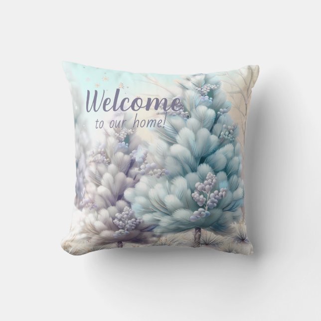 Skapa din egen soppa Fluffy Julgranar Kudde (Framsida)