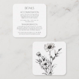 Skapa din egen - Söt Black & White Wildblommor Tilläggskort