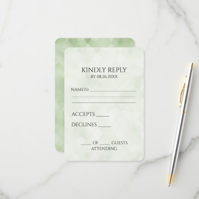 Skapa din egen Söt Grönt i Struktur OSA Kort (Fram/Back In Situ)