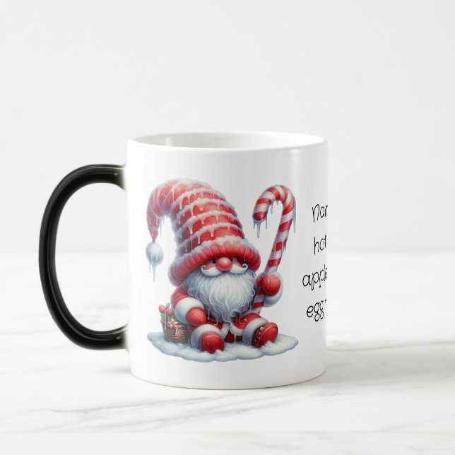 Skapa Din Egen Söt Pepparmynts Jul Tomte Magisk Mugg (Vänster)