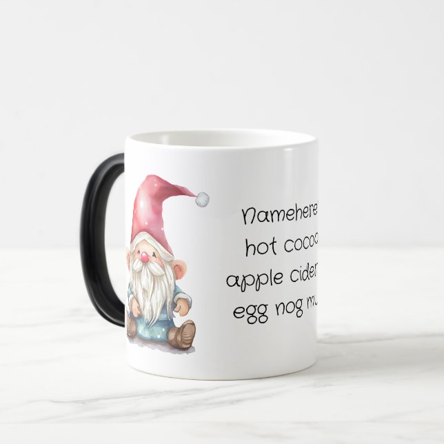 Skapa Din Egen Söt Röda Jul Tomte Magisk Mugg (Framsida vänster)