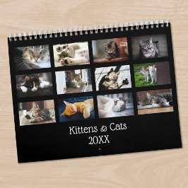 Skapa Din Egen Söt Svart Omslags Katt Bild Kalender