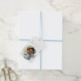 Skapa Din Egen Söt Svart Tjej Julängel Presentetikett