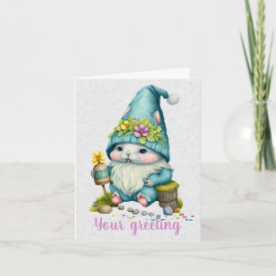 Skapa Din Egen Söt Tomte Kanin & Vilda Blommor Kort