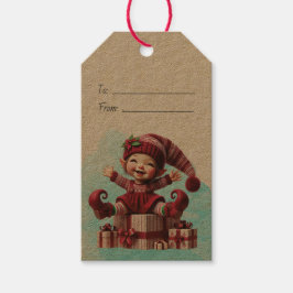 Skapa din egen söt vintage julgnom presentetikett