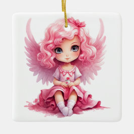 Skapa din egen sötade Rosa Julgel Julgransprydnad Keramik