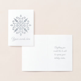 Skapa din egen stamtatoerad silverfolie snöflinga folierat kort