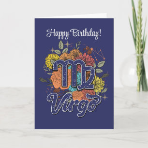 Skapa din egen Starry Blommigt Våg Zodiac Helgkort
