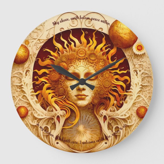 Skapa din egen Steampunk Sol Goddess Stor Klocka (Framsida)