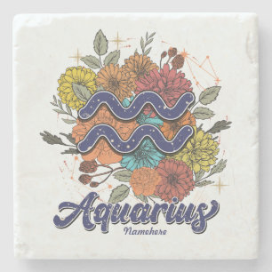 Skapa din egen stjärniga blomster Aquarius Stenunderlägg