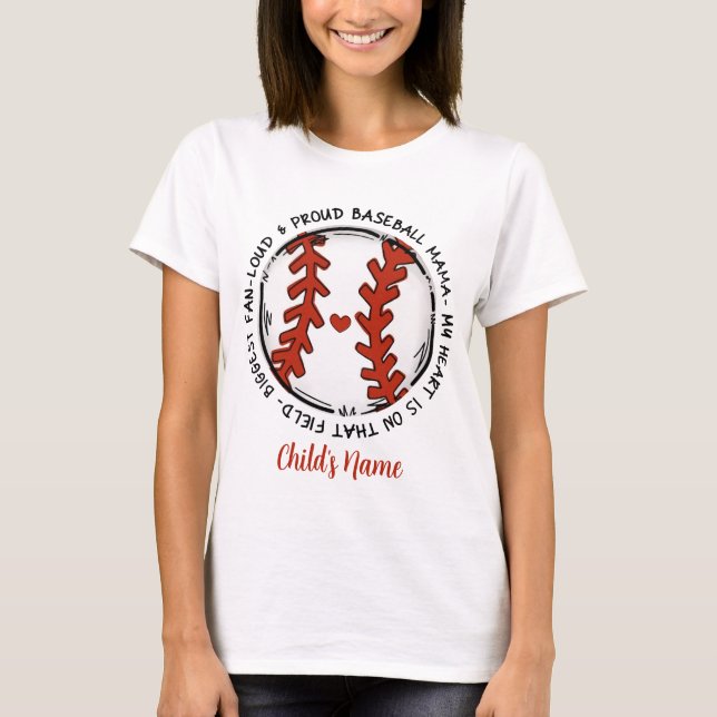 Skapa din egen stolthet Baseball Mamma T Shirt (Framsida)