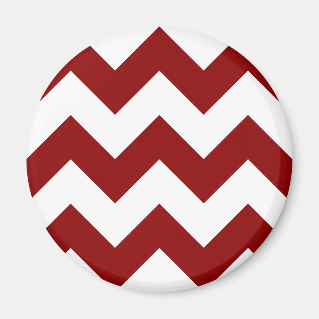 Skapa din egen stora Mörk Red Zigzag Mönster Magnet (Framsidan)