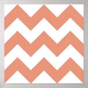 Skapa din egen stora Mörk Salmon Zigzag Mönster Poster