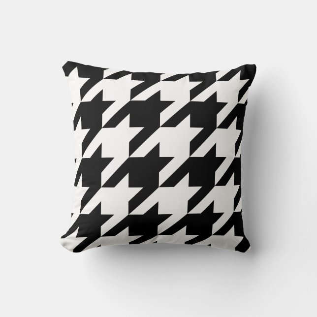 Skapa din egen stora svarta houndstooth kudde (Framsida)