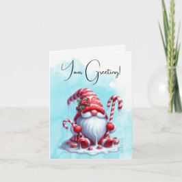 Skapa din egen strimlade pepparmynta jultomte helgkort