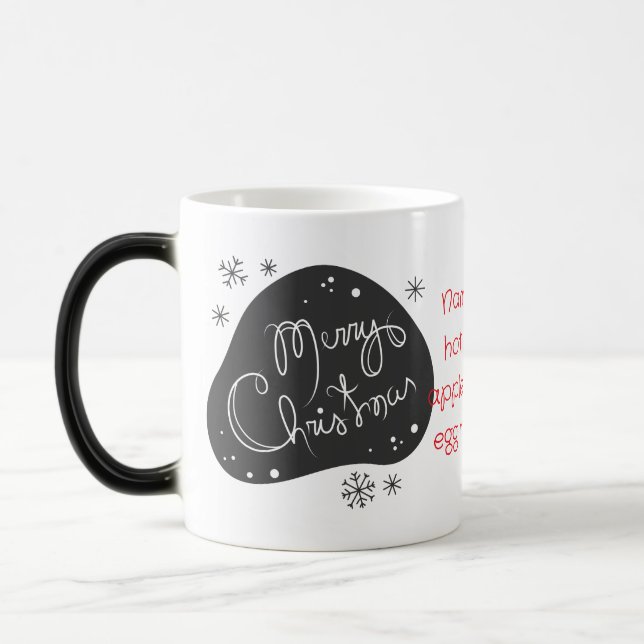 Skapa din egen svart-vit God Jul Magisk Mugg (Vänster)