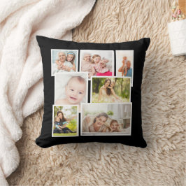 Skapa din egen svarta 7 familjefoto collage kudde