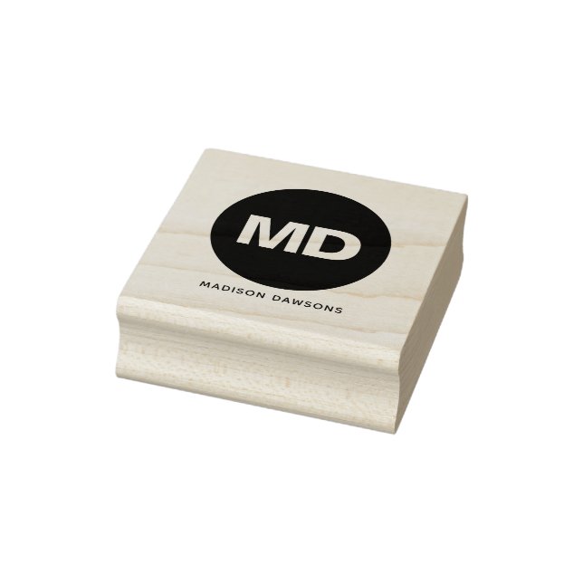 Skapa din egen svarta cirkelmonogram fet Anpassnin Stämpel (Stämpel)