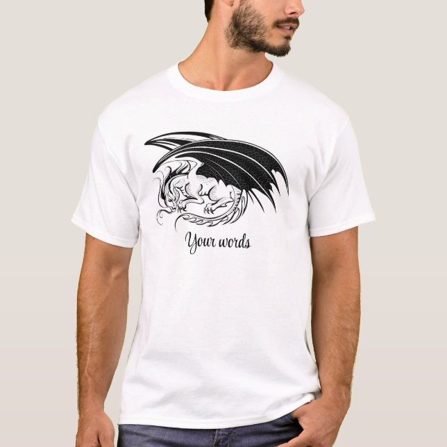 Skapa Din Egen Svarta Drak T Shirt (Framsida)