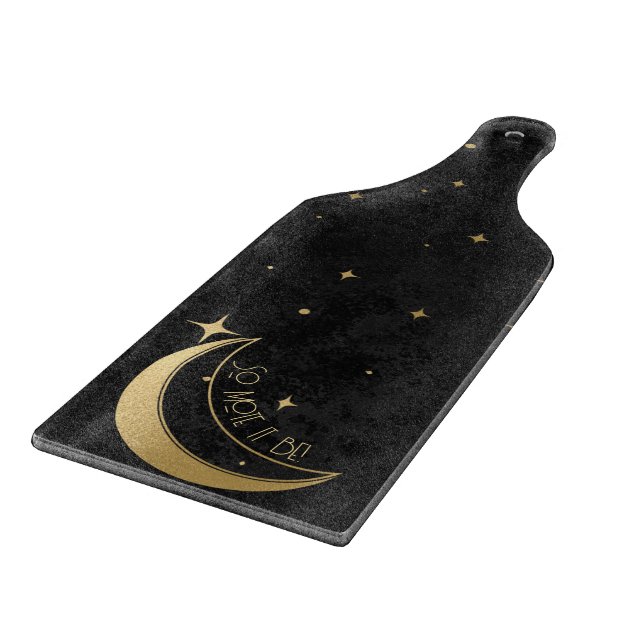 Skapa din egen svarta & Guld Starry Crescent Måne (Hörn)