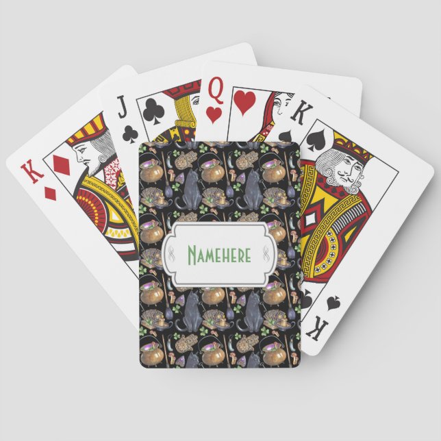 Skapa din egen svarta katt Tarot-magi Casinokort (Baksidan)