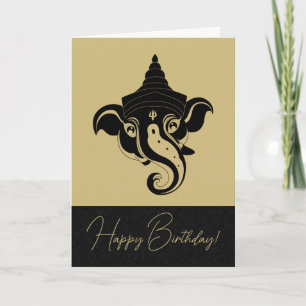 Skapa din egen svarta och guldfärgade Ganesh Helgkort