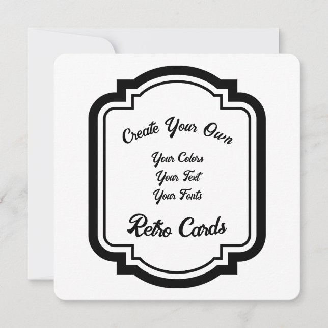 Skapa din egen svarta Retro Stil-kontur Julkort (Framsida)