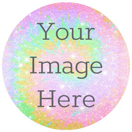 Skapa din egen Tie Dye-regnbågsfärgade glitter Runt Klistermärke
