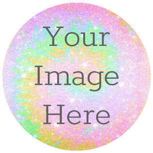 Skapa din egen titel Dye Rainbow Färgad Glitter Runt Klistermärke