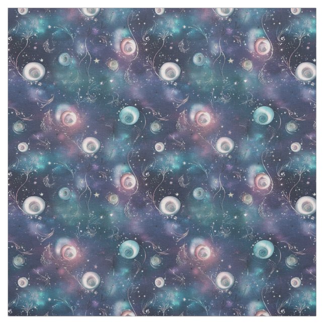 Skapa din egen turkos rosa blomster galax spiralde tyg (Provkarta)