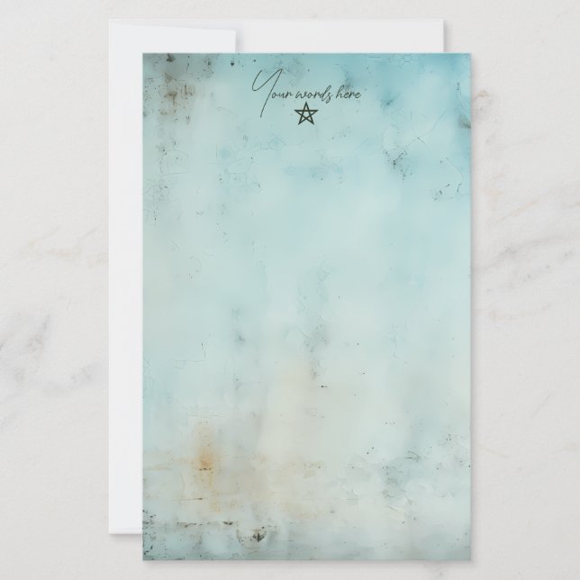 Skapa din egen turkosblå Grunge-papper Brevpapper (Framsida)