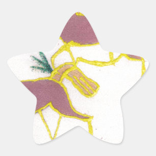 Skapa din egen Unicorn Flora Power Cute Aesthetic Stjärnformat Klistermärke