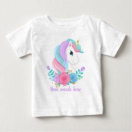 Skapa din egen Unicorn Head & Flowers T Shirt