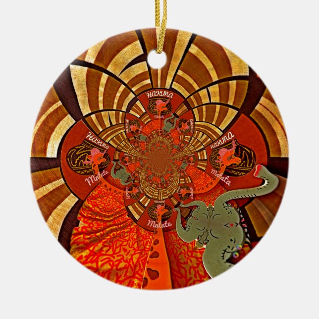 Skapa din egen unika afrikanska Giraffe Art Design Julgransprydnad Keramik (Framsidan)