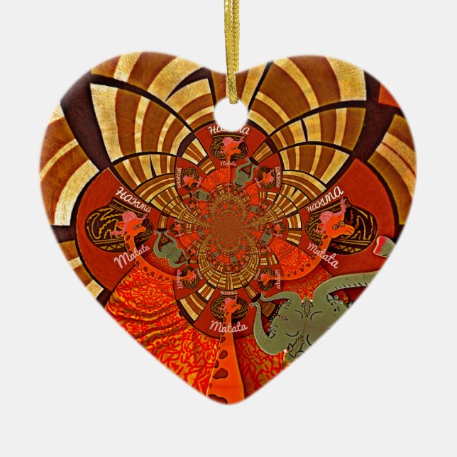 Skapa din egen unika afrikanska Giraffe Art Design Julgransprydnad Keramik (Framsidan)