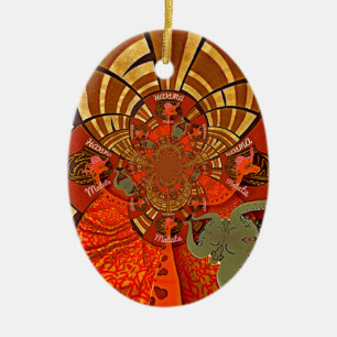 Skapa din egen unika afrikanska Giraffe Art Design Julgransprydnad Keramik