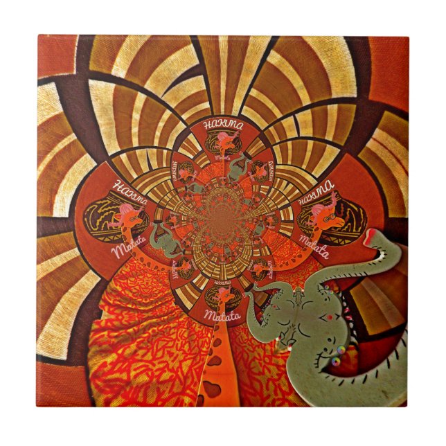 Skapa din egen unika afrikanska Giraffe Art Design Kakelplatta (Framsidan)