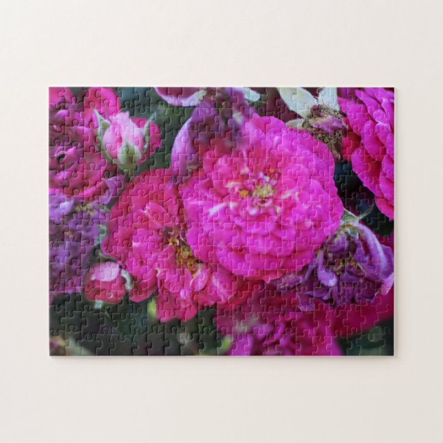 Skapa Din Egen Vacker Rosa Blomma  Pussel (Horisontell)