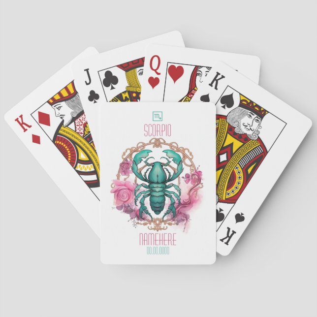 Skapa Din Egen Vacker Skorpion Zodiak Casinokort (Baksidan)
