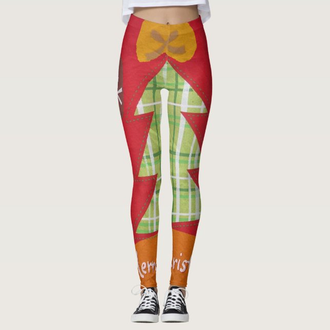 Skapa din egen vackra Julgran-design Leggings (Framsida)