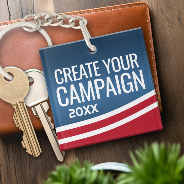 Skapa din egen valdesign (Personalized Keychain with an area to create your own campaign materials)