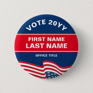 Skapa din egen valknapp Kampanj Red Blue Knapp