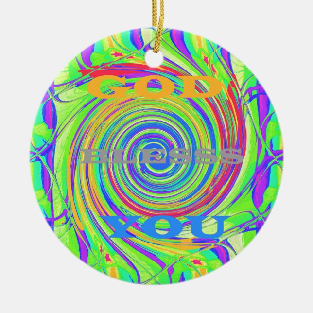 Skapa din egen Välsigna dig-inspirationstext Julgransprydnad Keramik (Framsidan)