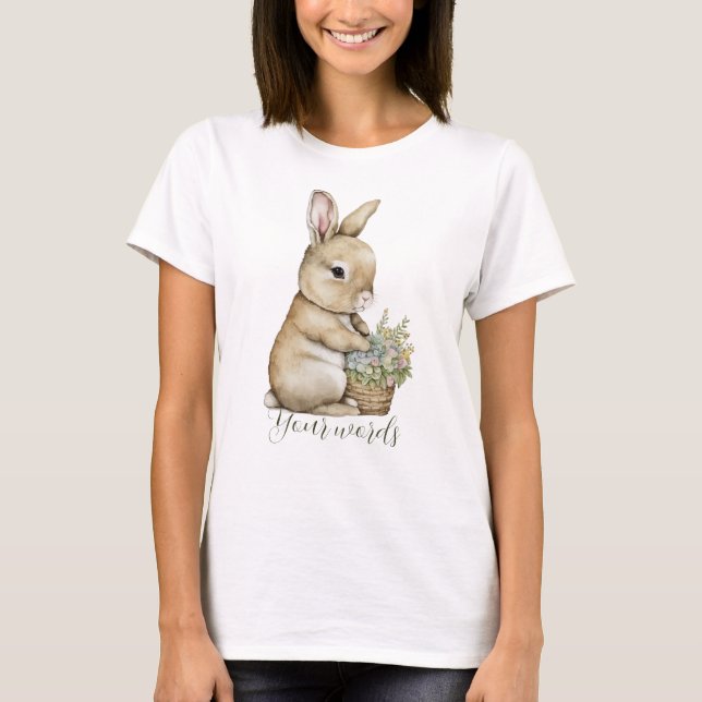 Skapa din egen Vår Bunny & Wildblommor T Shirt (Framsida)