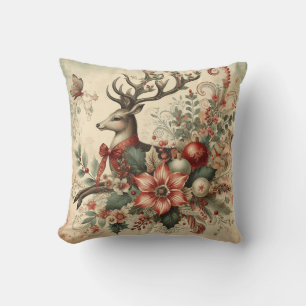Skapa din egen Victorian-julstämpel-Hjort Kudde